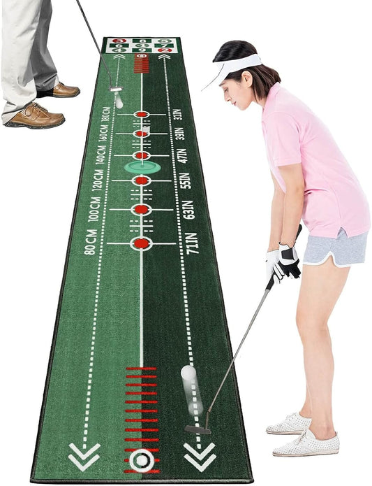 Putting Mats Indoor | Golf Putting Green Mat for Office | Putting Alignment Practice Matt for Home