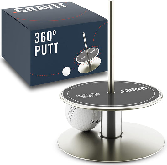 Golf Putting Hole | 360-Degree Golf Putting Green Practice Hole | Portable Putting Hole for Golf Training Indoor and Outdoor | Durable Stainless Steel and Aluminum