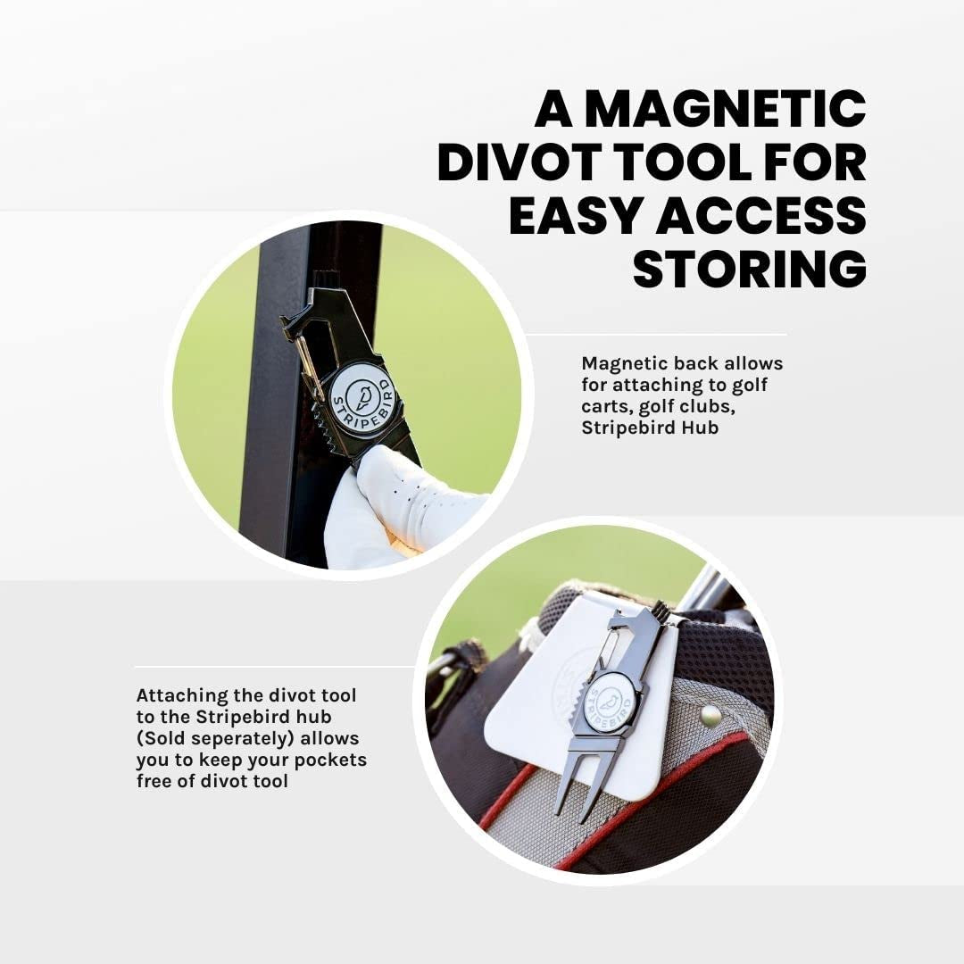 Magnetic Golf Divot Tool | Multi-Functional Golf Divot Repair | Easily Attach and Access Divot Tool While You Golf | Premium Gift Box