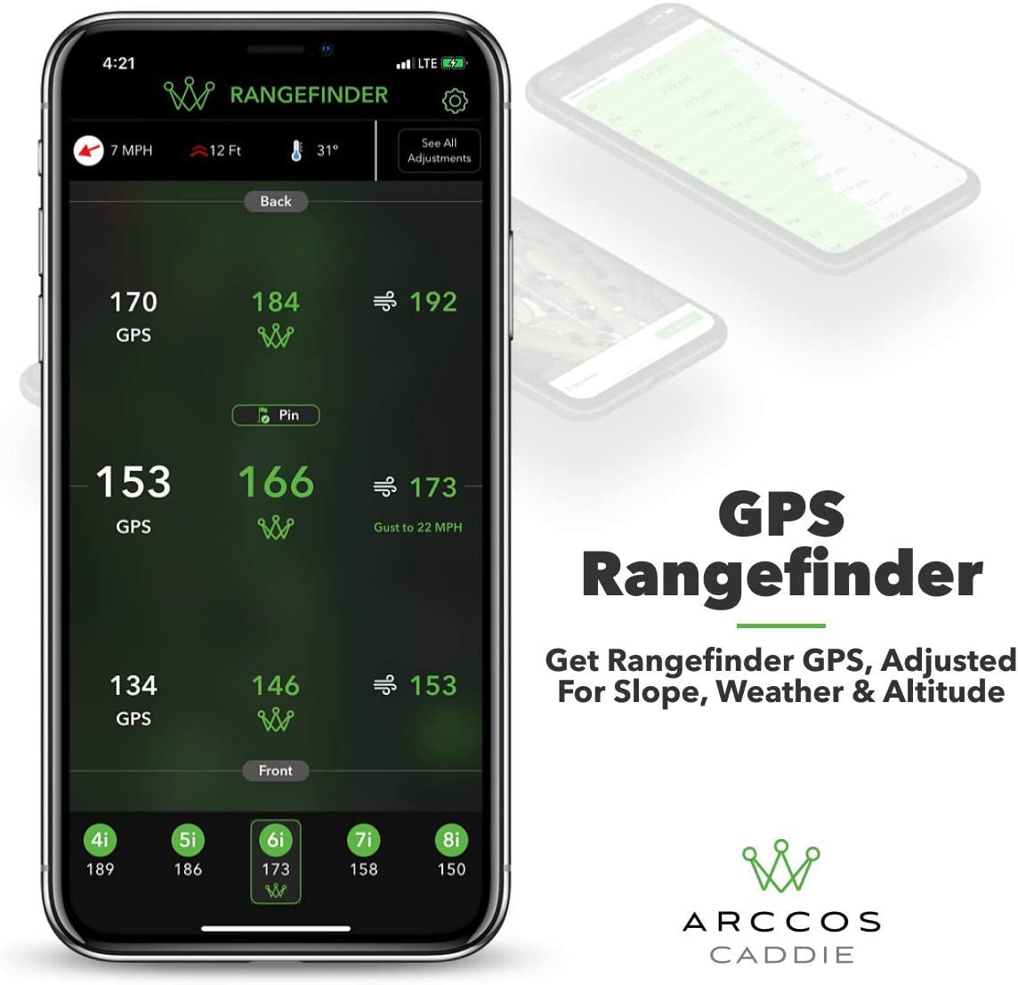 Arccos Caddie | Golf's Best on Course Tracking System Featuring the First-Ever A.I. Powered GPS Rangefinder