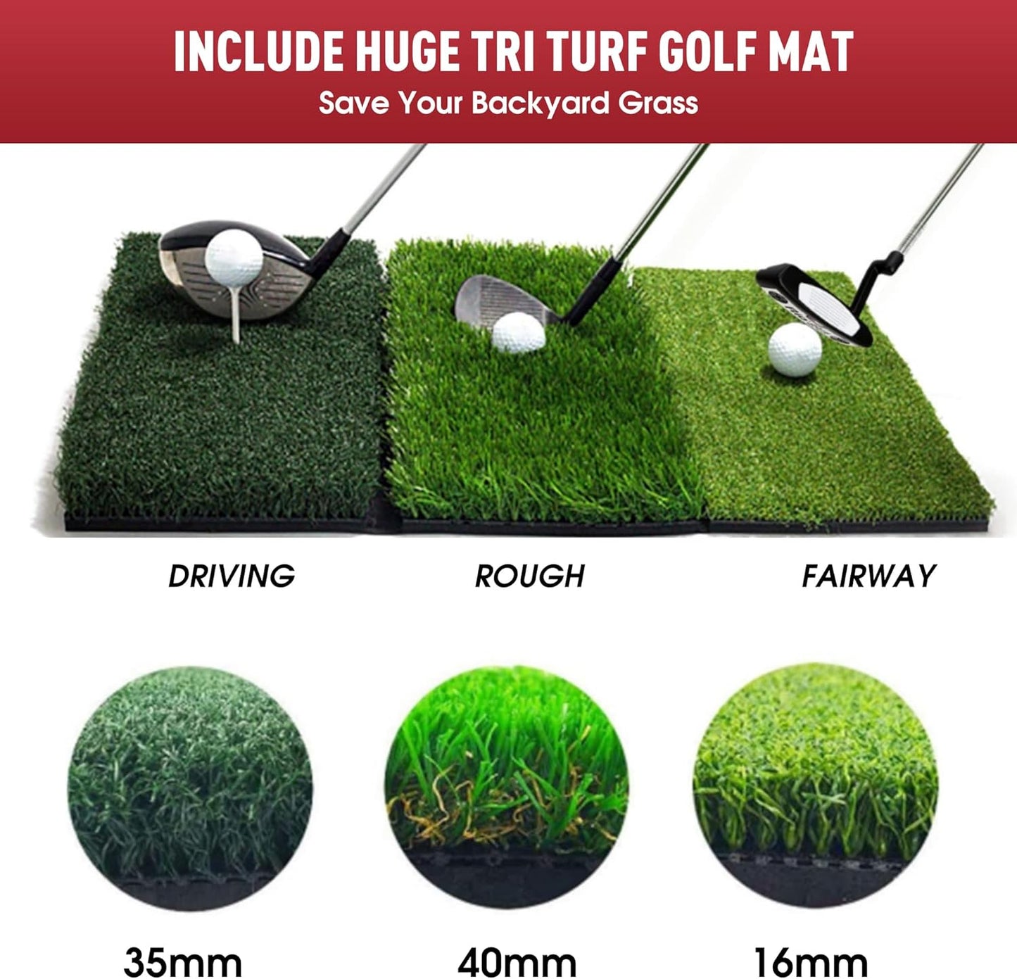 Golf Hitting Net | Heavy Duty Golf Practice Net for Backyard Driving | Golf Net with High Impact Chipping Hitting Target | Includes Carry Bag, Golf Balls for Indoor Outdoor