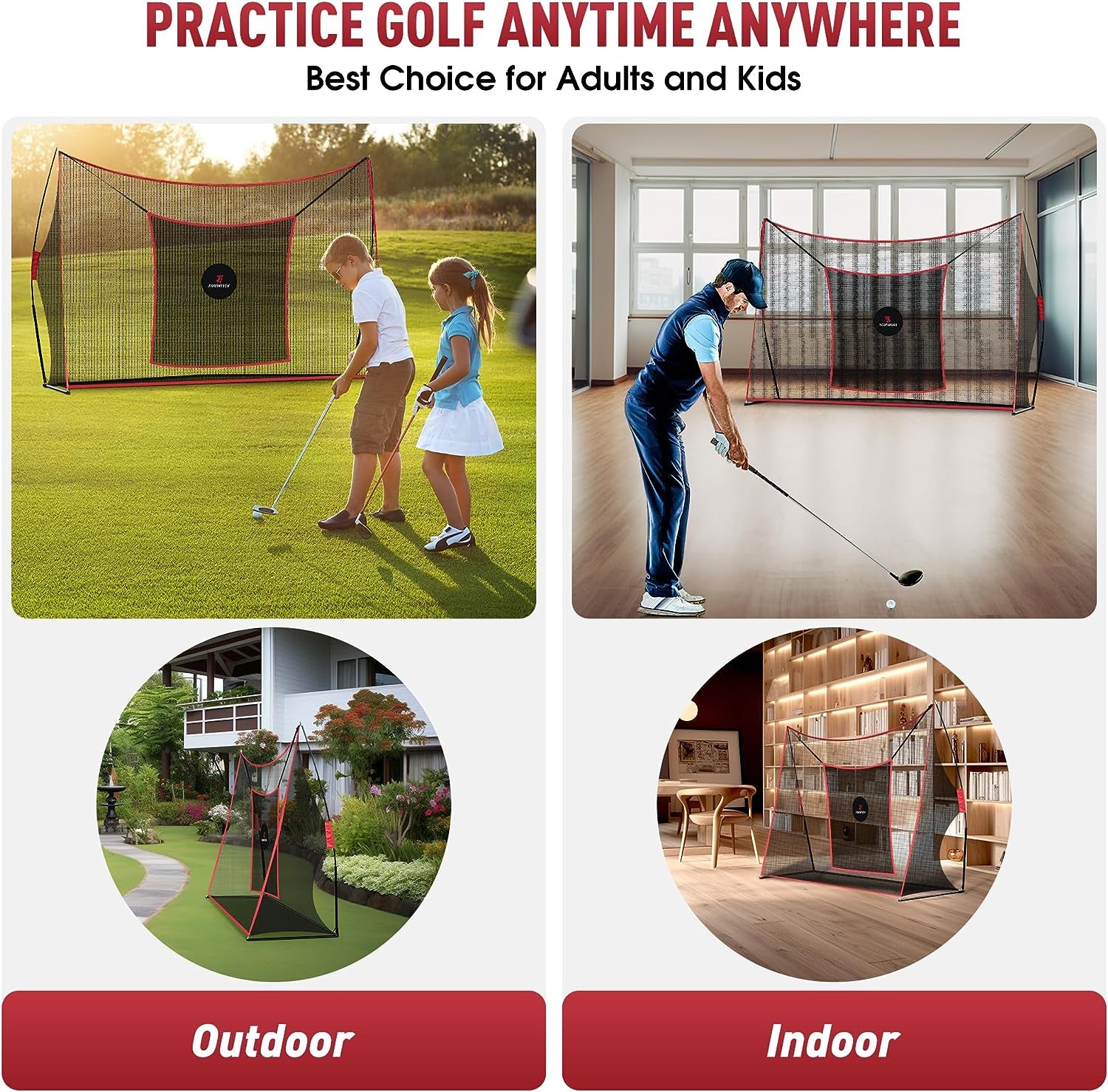 Golf Hitting Net | Heavy Duty Golf Practice Net for Backyard Driving | Golf Net with High Impact Chipping Hitting Target | Includes Carry Bag, Golf Balls for Indoor Outdoor