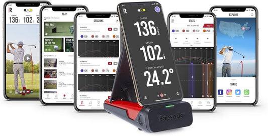 Rapsodo Mobile Launch Monitor for Golf Indoor and Outdoor Use with GPS Satellite View and Professional Level Accuracy, iPhone & iPad Only