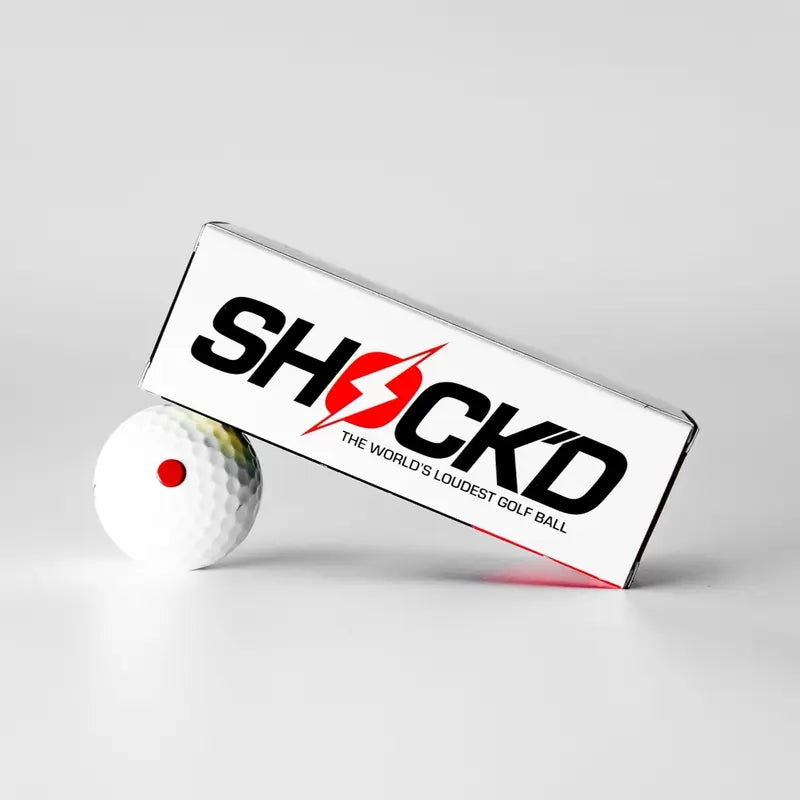 "SHOCK'D Golf Balls: Unleash the Power of the World's LOUDEST Golf Ball - Available in Red or White for the Ultimate Stealth Game"