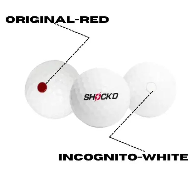 "SHOCK'D Golf Balls: Unleash the Power of the World's LOUDEST Golf Ball - Available in Red or White for the Ultimate Stealth Game"