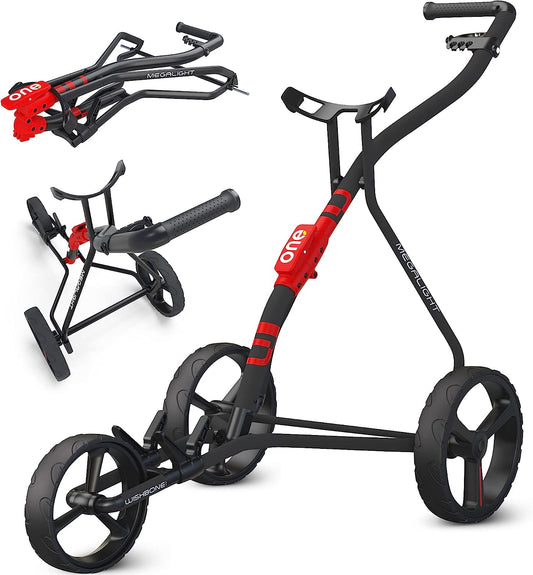 Golf Carts 3 Wheel Push Cart | 1-Step Folding Aircraft Grade Frame | Lightweight & Easy Handling