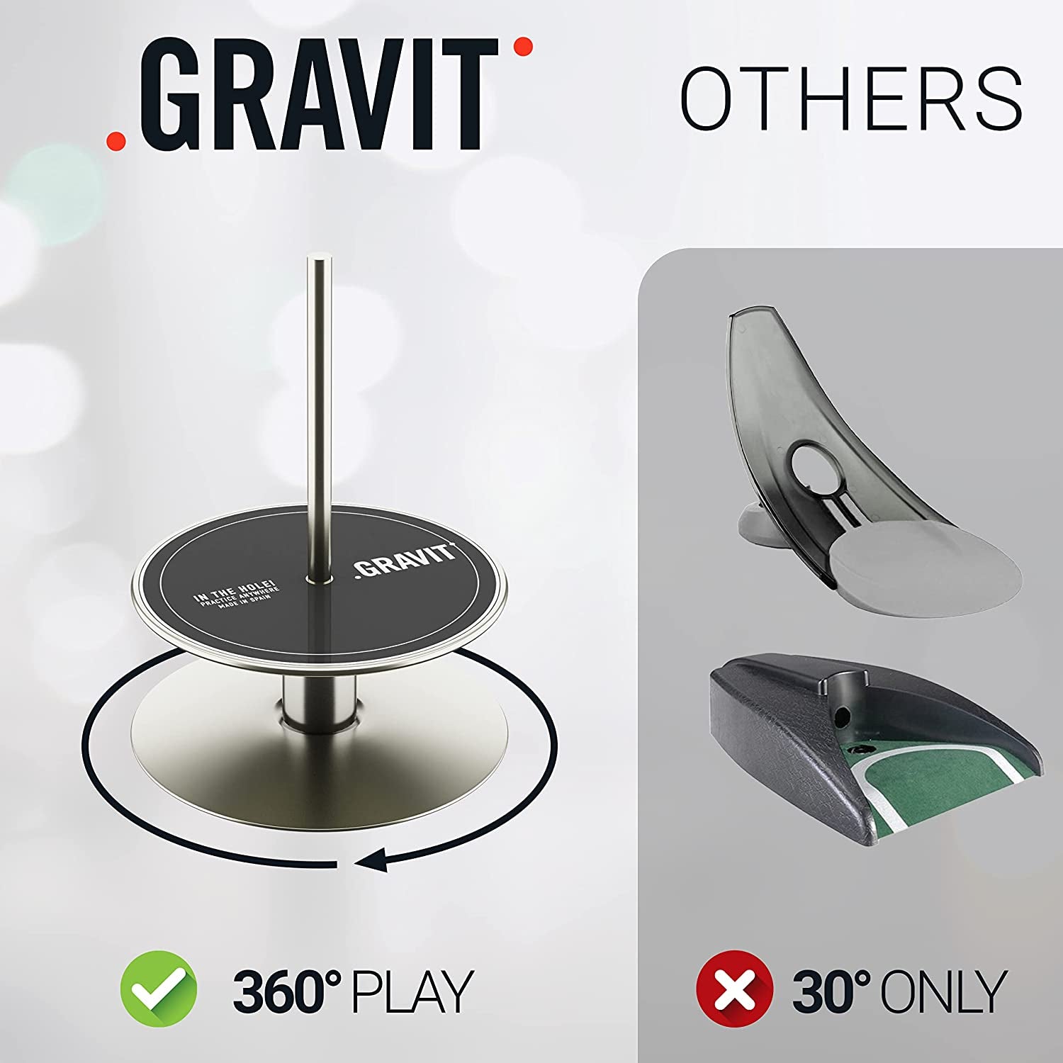 Golf Putting Hole | 360-Degree Golf Putting Green Practice Hole | Portable Putting Hole for Golf Training Indoor and Outdoor | Durable Stainless Steel and Aluminum