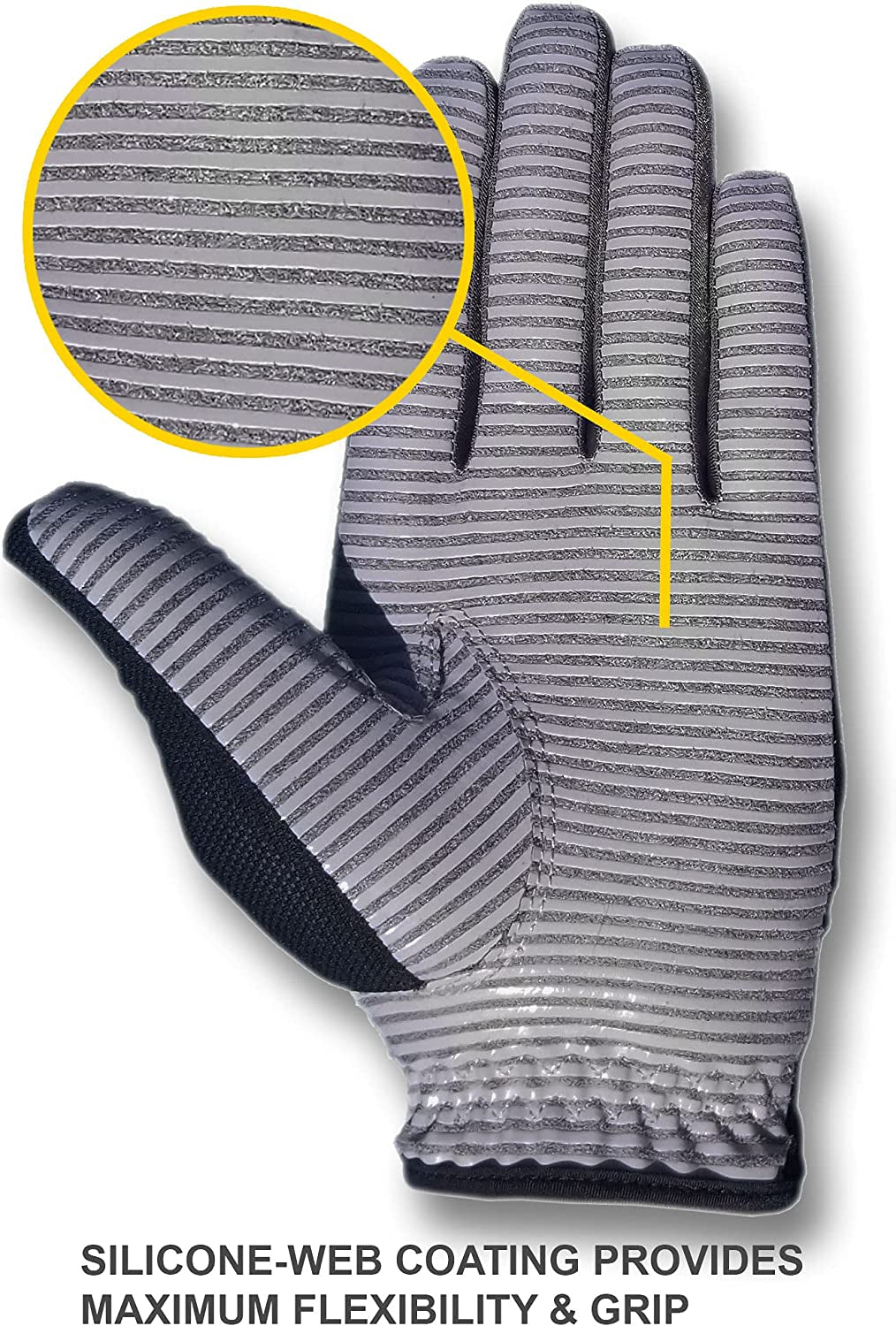 Caddy Daddy Claw Golf Gloves for Men | Mesh Gloves for Breathability | Flex-Mesh Design | Silicone-Web Coating for Max. Grip | Left & Right Hand | 100% Machine-Washable | Black, White, Grey