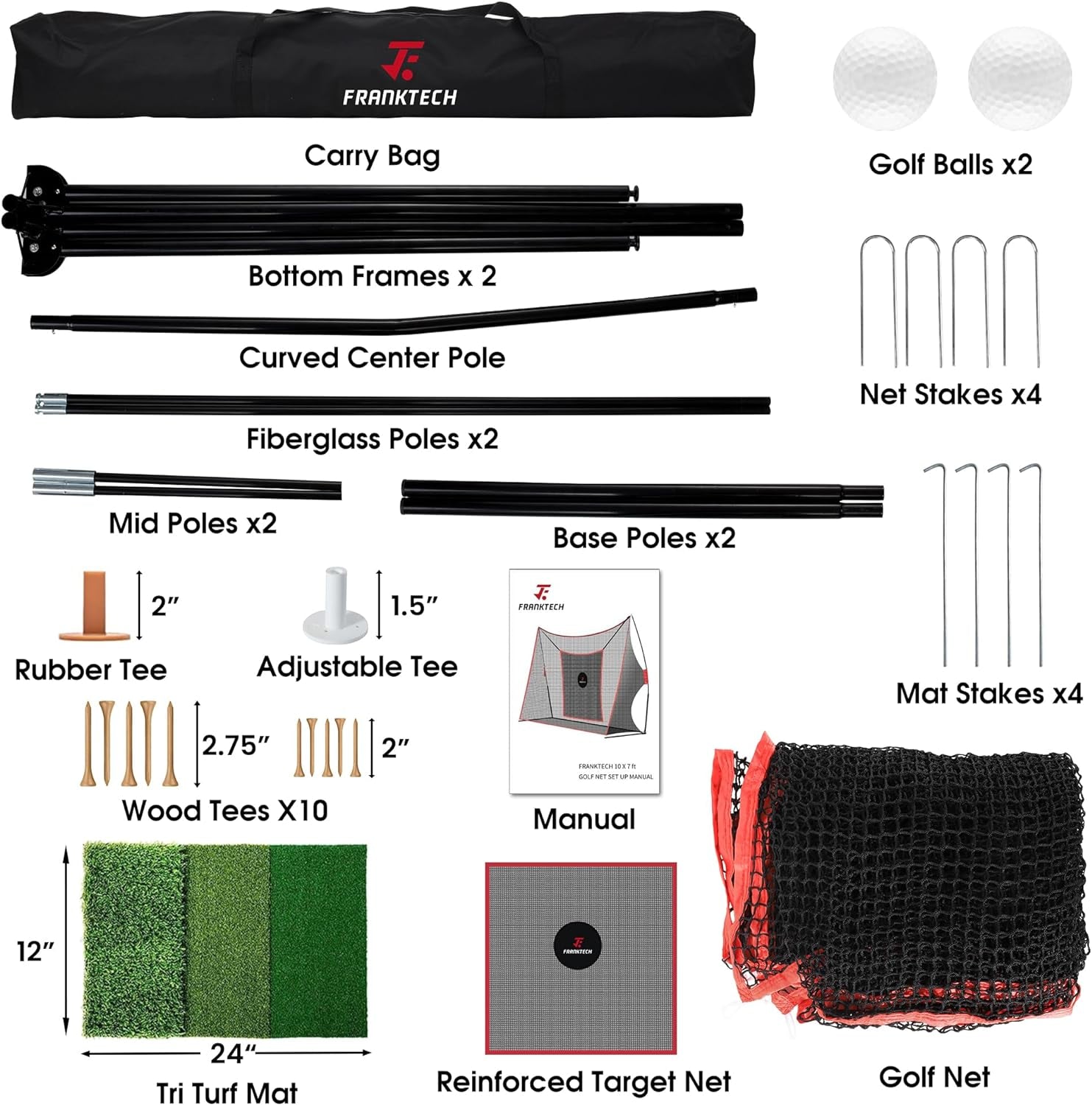 Golf Hitting Net | Heavy Duty Golf Practice Net for Backyard Driving | Golf Net with High Impact Chipping Hitting Target | Includes Carry Bag, Golf Balls for Indoor Outdoor