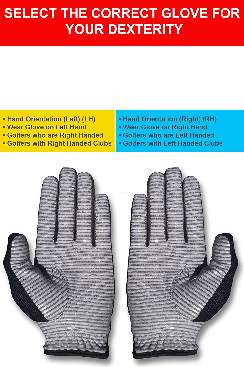 Caddy Daddy Claw Golf Gloves for Men | Mesh Gloves for Breathability | Flex-Mesh Design | Silicone-Web Coating for Max. Grip | Left & Right Hand | 100% Machine-Washable | Black, White, Grey