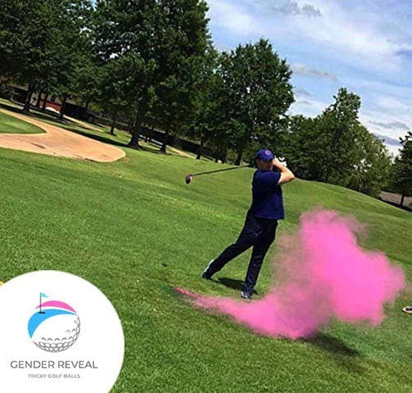 Exploding Trick Golf Balls | Gender Reveal Party Gag Gift for Golfers | Blue & Pink Exploding Golf Balls