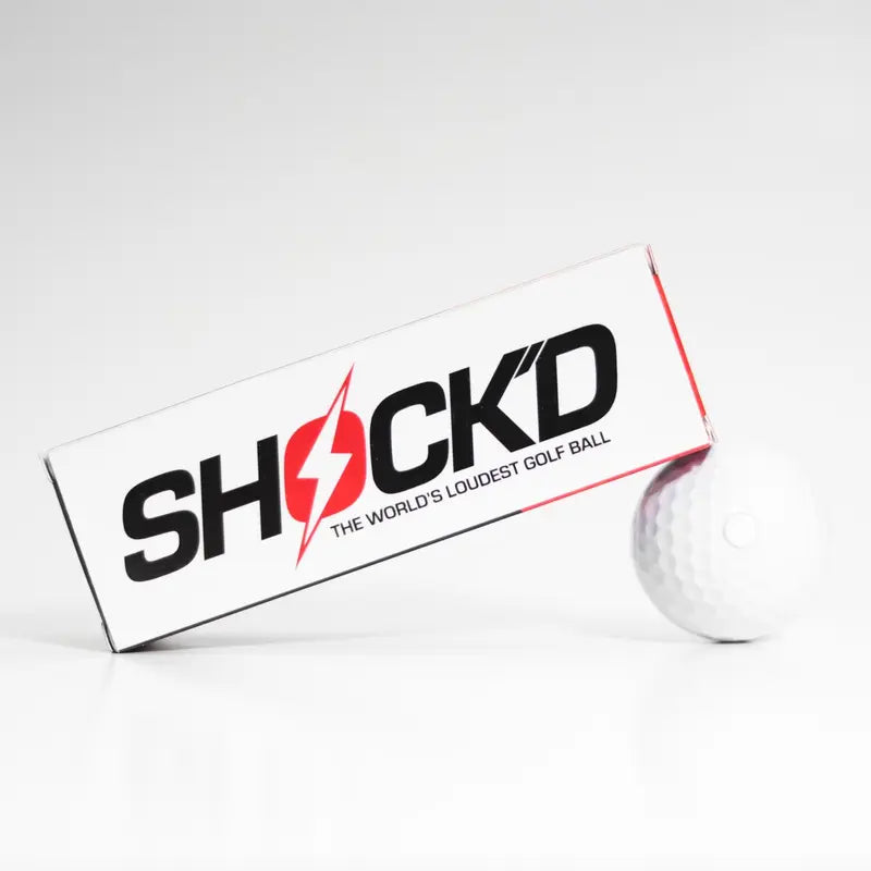 "SHOCK'D Golf Balls: Unleash the Power of the World's LOUDEST Golf Ball - Available in Red or White for the Ultimate Stealth Game"