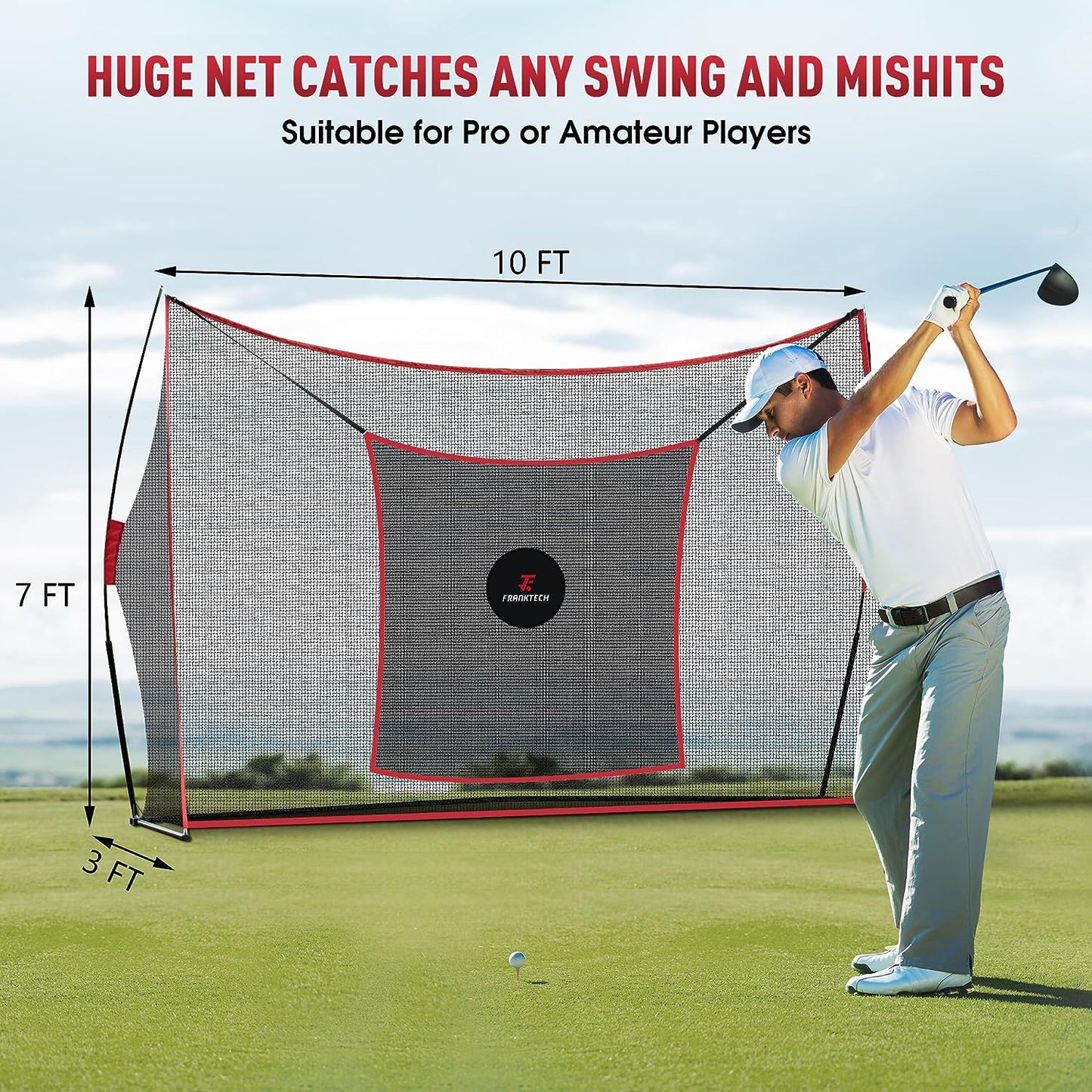 Golf Hitting Net | Heavy Duty Golf Practice Net for Backyard Driving | Golf Net with High Impact Chipping Hitting Target | Includes Carry Bag, Golf Balls for Indoor Outdoor