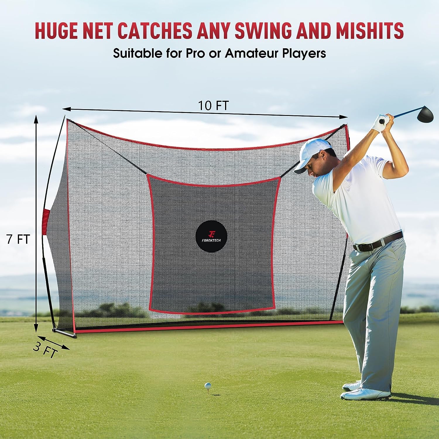 Golf Hitting Net | Heavy Duty Golf Practice Net for Backyard Driving | Golf Net with High Impact Chipping Hitting Target | Includes Carry Bag, Golf Balls for Indoor Outdoor