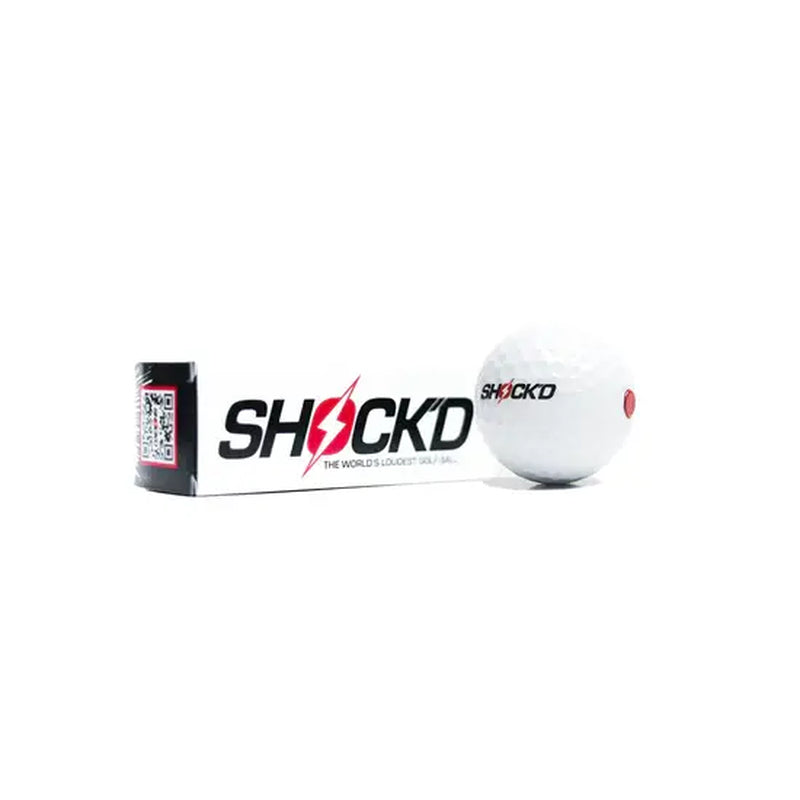 "SHOCK'D Golf Balls: Unleash the Power of the World's LOUDEST Golf Ball - Available in Red or White for the Ultimate Stealth Game"