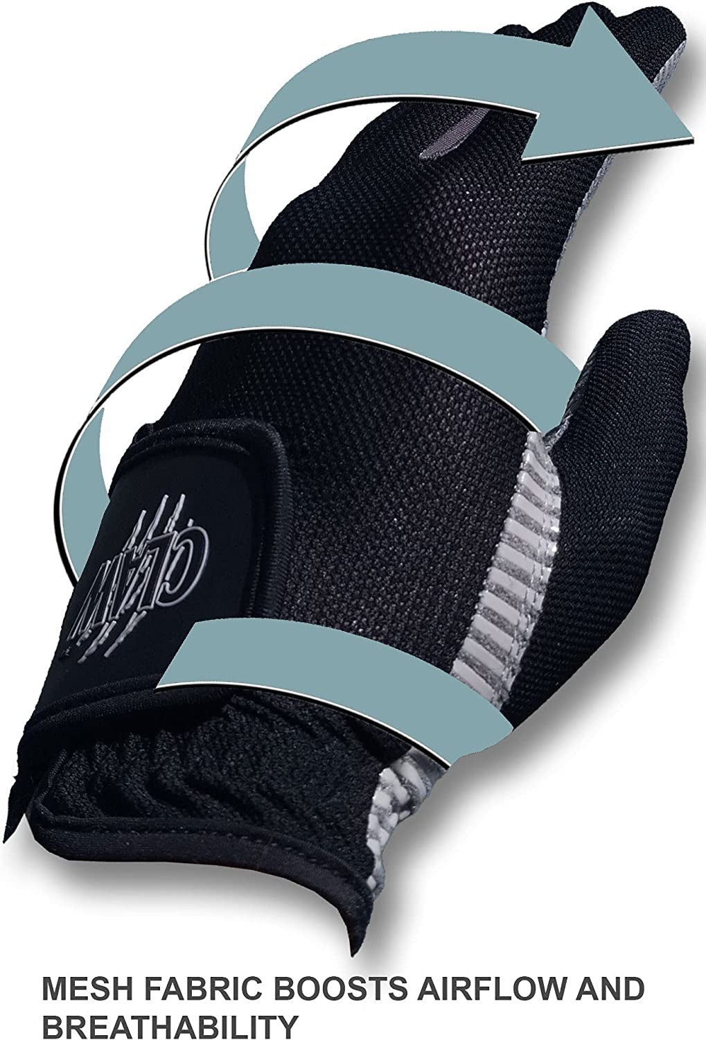 Caddy Daddy Claw Golf Gloves for Men | Mesh Gloves for Breathability | Flex-Mesh Design | Silicone-Web Coating for Max. Grip | Left & Right Hand | 100% Machine-Washable | Black, White, Grey