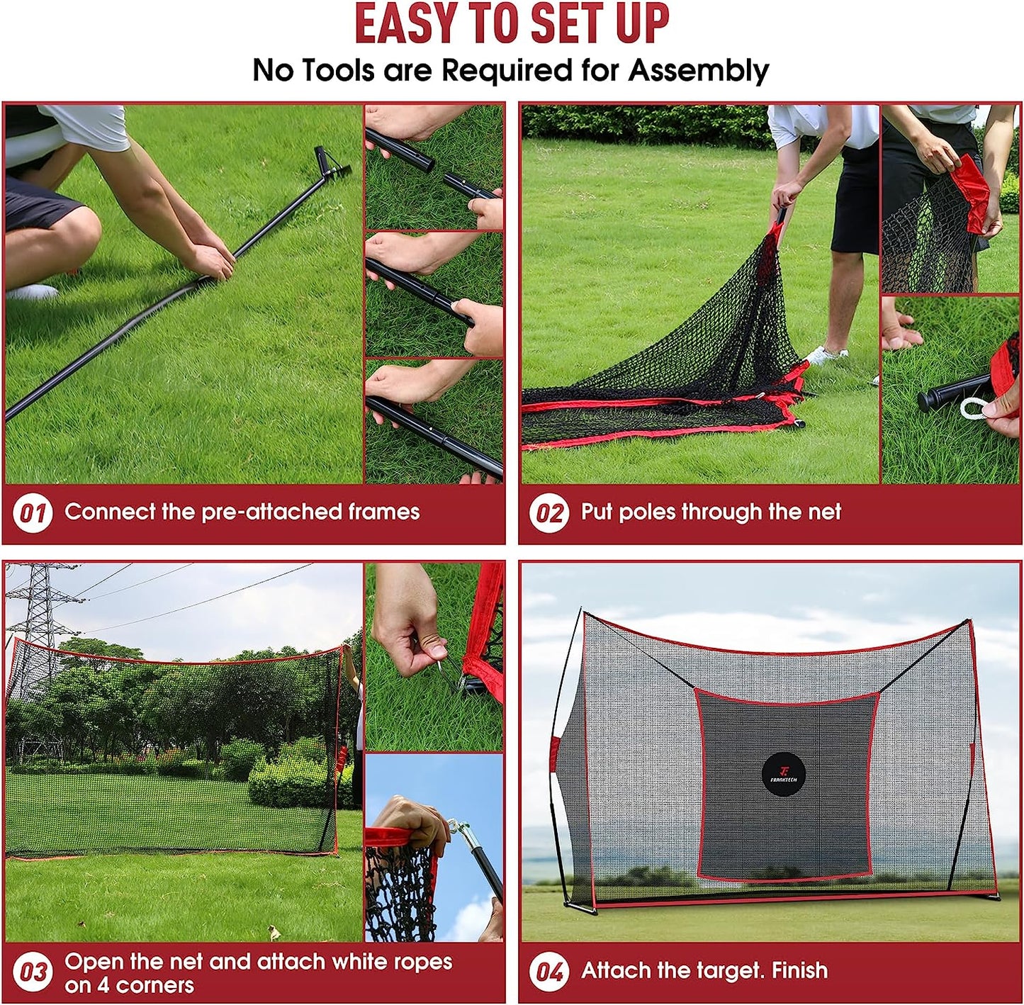 Golf Hitting Net | Heavy Duty Golf Practice Net for Backyard Driving | Golf Net with High Impact Chipping Hitting Target | Includes Carry Bag, Golf Balls for Indoor Outdoor