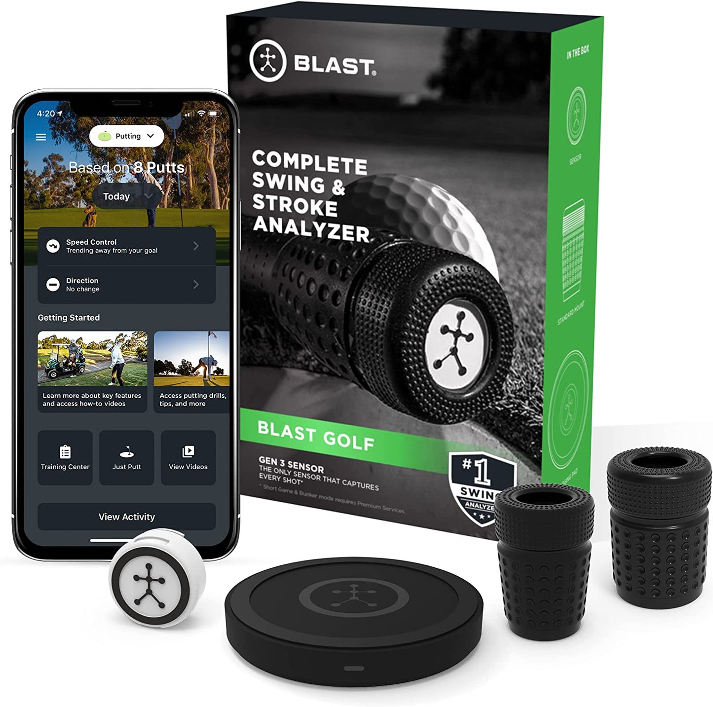 Blast Swing Analyzers (Sensor) Advanced Player Development for Every Level, Analyzes Swings, Tracks Metrics, Video Capture Highlights, Air Swings, 3D Swing Tracer, App Enabled, Real-Time Results